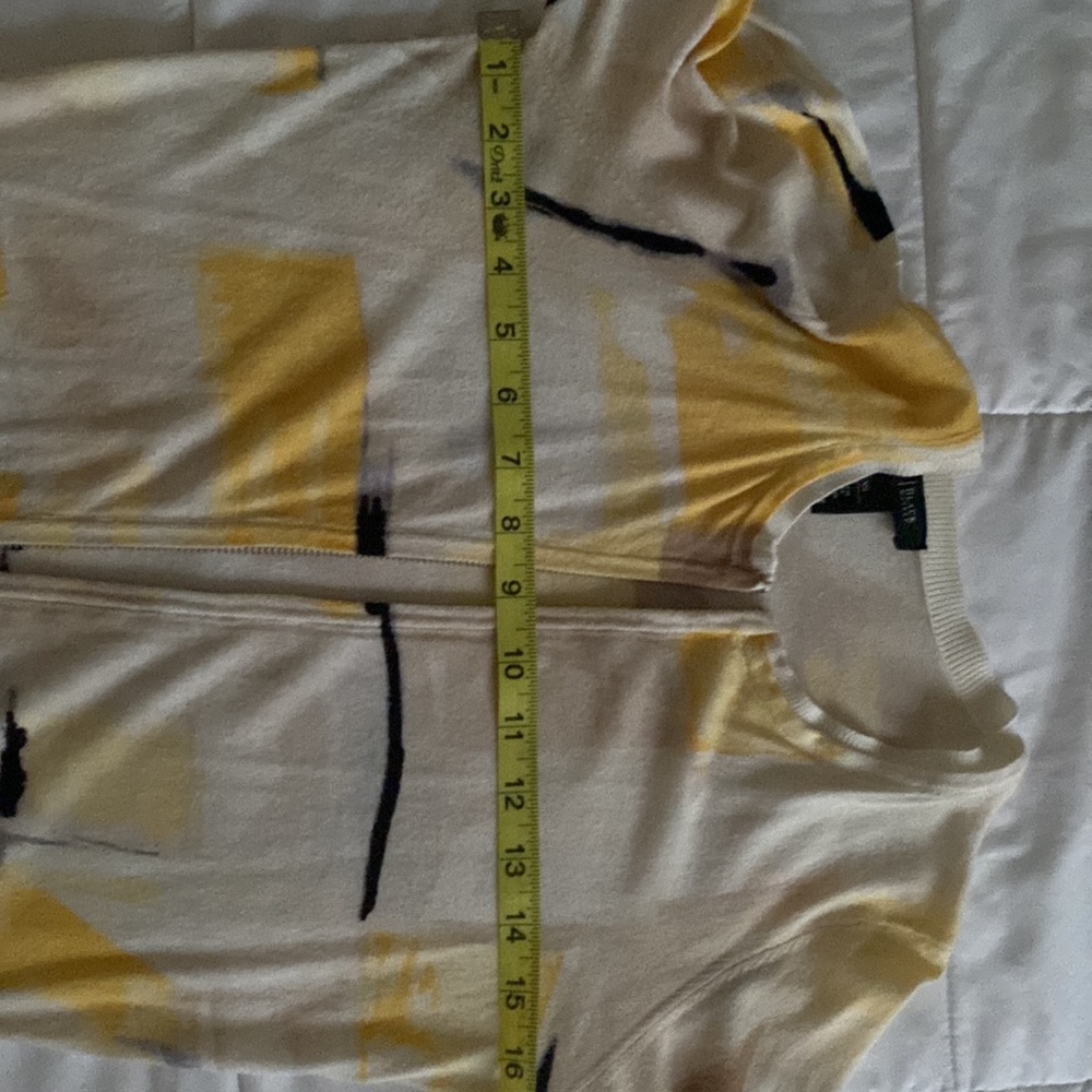 WHBM Abstract Design Cardigan Zipper Crop Small - Picture 5 of 5